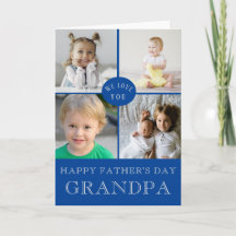 Glücklicher Vater Tag Opa Blue Foto Collage