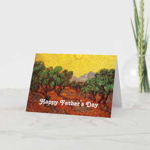 Glücklicher Vater Tag, van Gogh Olivenbäume Karte