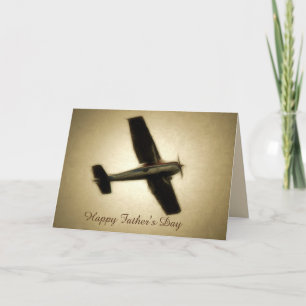 Glücklicher Vater - Vintages Flugzeug Karte