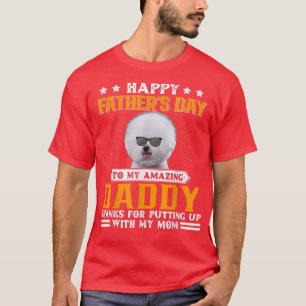 Glücklicher Vatertag Bichon Frise Hund Vater gibt T-Shirt