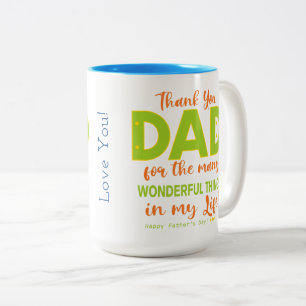 ✨ glücklicher Vatertag Dankeschön an Vater Zwei-To Zweifarbige Tasse