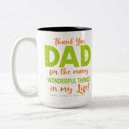 ✨ glücklicher Vatertag Dankeschön an Vater Zwei-To Zweifarbige Tasse