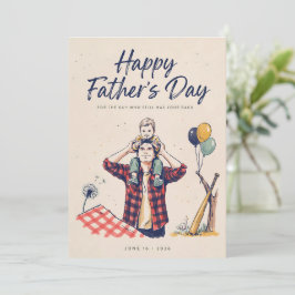 Glücklicher Vatertag Grußkarte für Papa Einladung