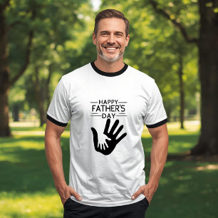 Glücklicher Vatertag Handabdruck T-Shirt