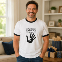 Glücklicher Vatertag Handabdruck T-Shirt