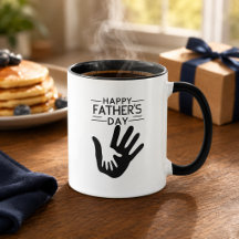 Glücklicher Vatertag Handabdruck Tasse