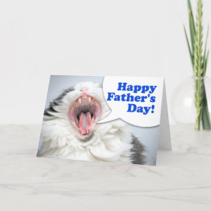 Glücklicher Vatertag, lustige Katze schreit humorv Feiertagskarte