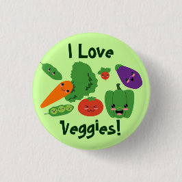 Glücklicher Veggies-Knopf Button