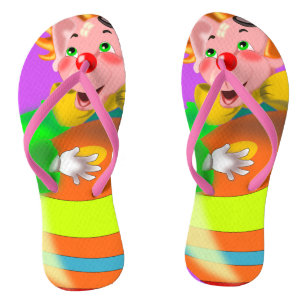 Glücklicher verrückter Clown Flip Flops
