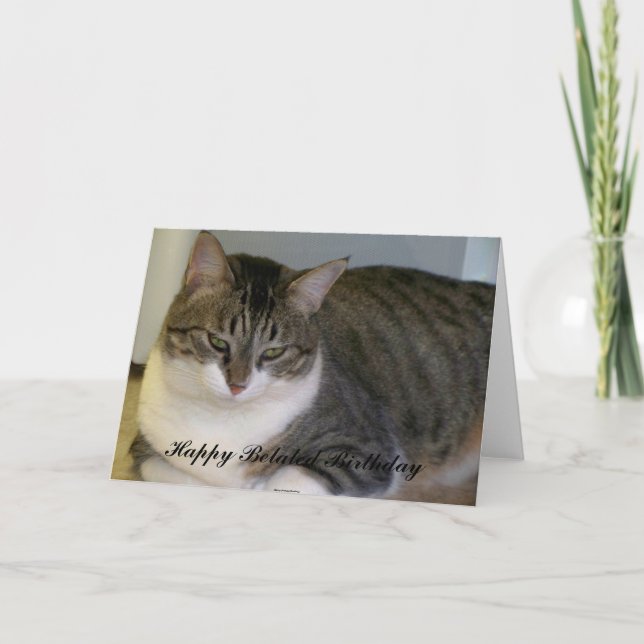 Glücklicher verspäteter Geburtstag, Karte (Vorderseite)