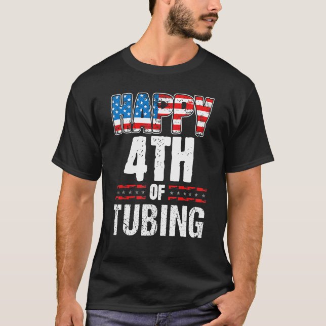 Glücklicher Vierte von Tubing Juli Vierte Fluss La T-Shirt (Vorderseite)