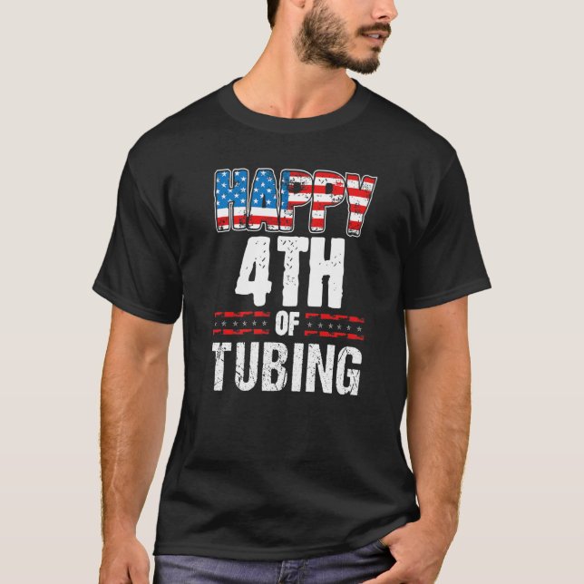 Glücklicher Vierte von Tubing Juli Vierte Fluss La T-Shirt (Vorderseite)