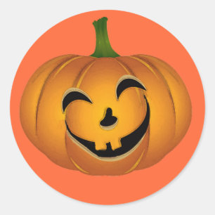 Glücklicher Vintage Jack 'o Lantern - Halloween-Kü Runder Aufkleber