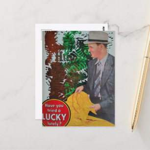 Glücklicher Vintage-Mann-Collage Postkarte