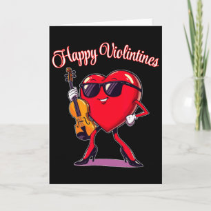 Glücklicher Violintines Geige Herz Valentinstag Mu Karte