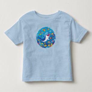 Glücklicher Wal und lebhafte tropische Fische Kleinkind T-shirt