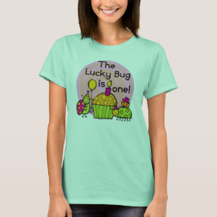 Glücklicher Wanzen-Kuchen-1. Geburtstags-T-Shirts T-Shirt