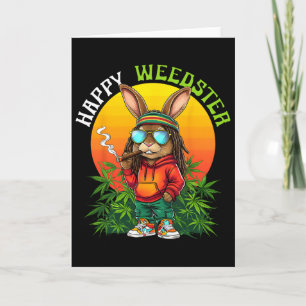 Glücklicher Weedster-Osterhase raucht Weed Lustige Karte