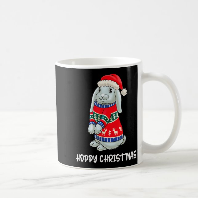 Glücklicher Weihnachts-Hase Weihnachts-Pullover Ka Kaffeetasse (Rechts)