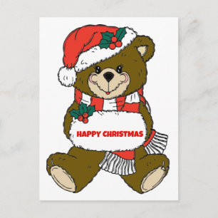 Glücklicher Weihnachtsbär Feiertagspostkarte