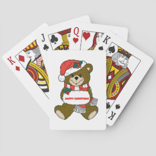 Glücklicher Weihnachtsbär Spielkarten