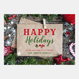 Glücklicher Weihnachtsbrief mit rustikalem Weihnac