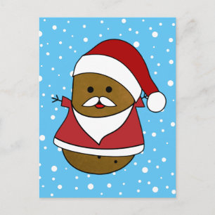 Glücklicher Weihnachtskartoffel Santa Postkarte