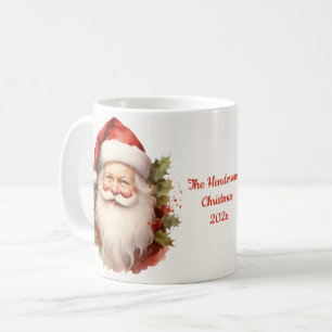 Glücklicher Weihnachtsmann im Vintage-Stil Kaffeetasse