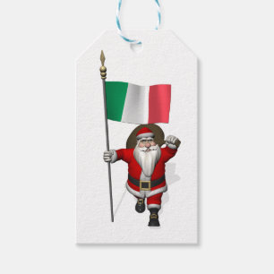 Glücklicher Weihnachtsmann mit IL Tricolore von Geschenkanhänger
