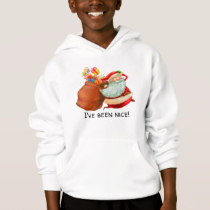 Glücklicher Weihnachtsmann mit Sack/ Ich war nett! Hoodie