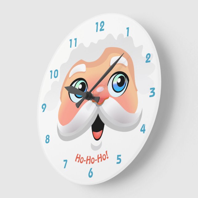 Glücklicher Weihnachtsmann stellen gegenüber Runde Wanduhr (Winkel)
