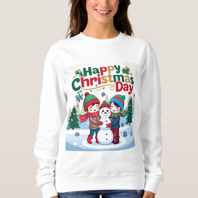 Glücklicher Weihnachtstag Sweatshirt (Vorderseite)