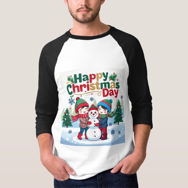 Glücklicher Weihnachtstag T-Shirt (Vorderseite)