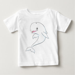 Glücklicher Weißwal-Wal-Cartoon Baby T-shirt