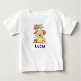 Glücklicher Welpe, Junge, Lass uns feiern, 1. Gebu Baby T-shirt