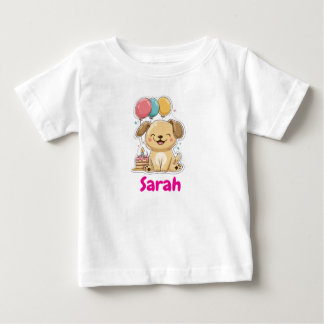 Glücklicher Welpe, Mädchen, Lass uns feiern, 1. Ge Baby T-shirt