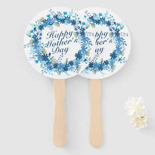 Glücklicher Winter-BlumenKranz-Handfan der Mutter Fächer