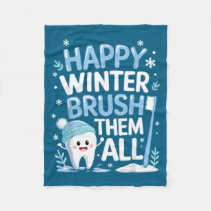 Glücklicher Winter Bruhem Alle Zähne Dental Zahnar Fleecedecke