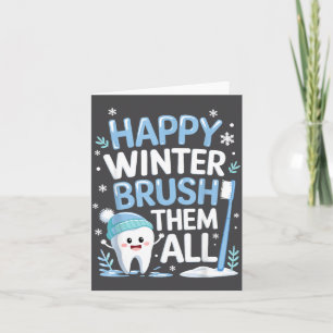 Glücklicher Winter Bruhem Alle Zähne Zahnarzt Chri Karte
