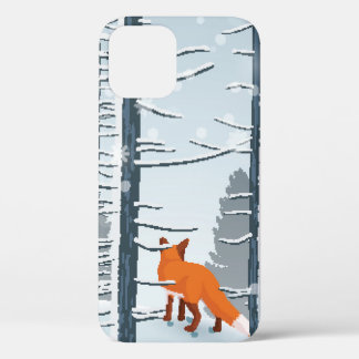 Glücklicher Winter mit Waldlandschaft und Fuchs Case-Mate iPhone Hülle