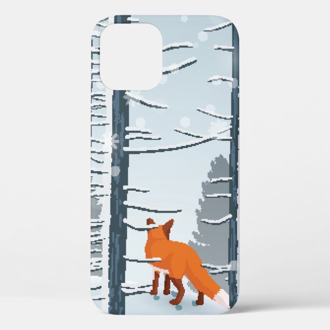 Glücklicher Winter mit Waldlandschaft und Fuchs Case-Mate iPhone Hülle (Rückseite)