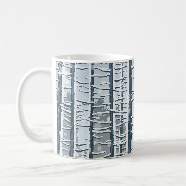 Glücklicher Winter mit Waldlandschaft und Fuchs Kaffeetasse (Links)