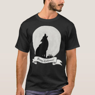 Glücklicher Wolfenoot Wolf und Vollmond T-Shirt