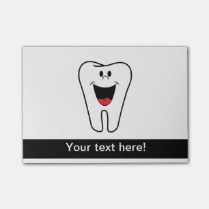 Glücklicher Zahn-Cartoon Post-it Klebezettel