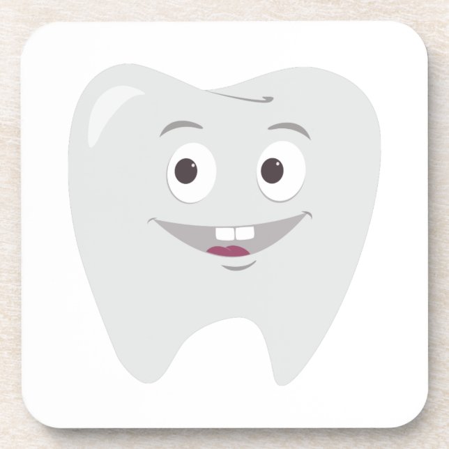 Glücklicher Zahn Untersetzer (Vorderseite)