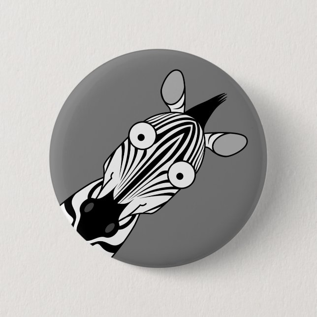 GLÜCKLICHER ZEBRA-KNOPF BUTTON (Vorderseite)