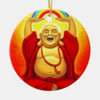 Glücklicher Zen, der Buddha-Verzierung lacht Keramik Ornament