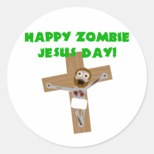 Glücklicher Zombie-Jesus-Tag Runder Aufkleber