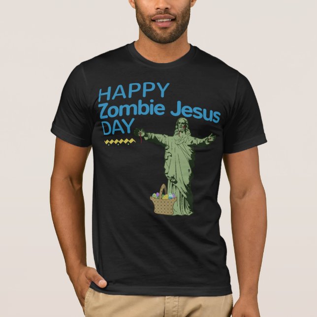 Glücklicher Zombie-Jesus-Tag T-Shirt (Vorderseite)