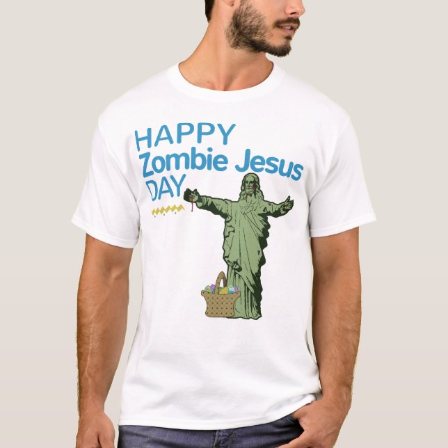 Glücklicher Zombie-Jesus-Tag T-Shirt (Vorderseite)